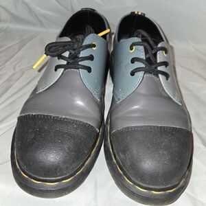Doc Martens Smooth Leather Oxford Shoes - Size 7M/8W Black/Blue/Charoal Tricolor